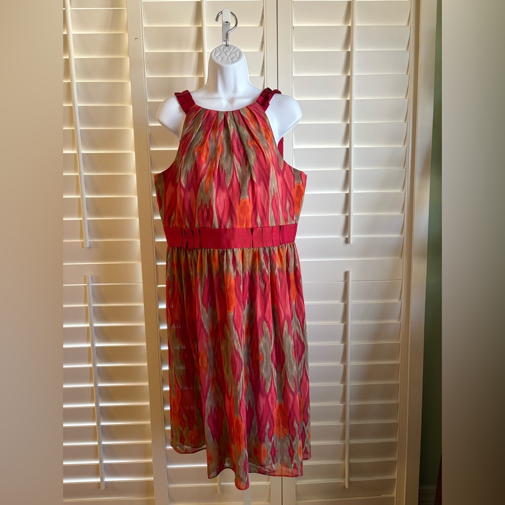 ANTONIO MELANI Pink and Orange Patterned Dress